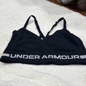 Under Armour Black Sports Bra with White Logo